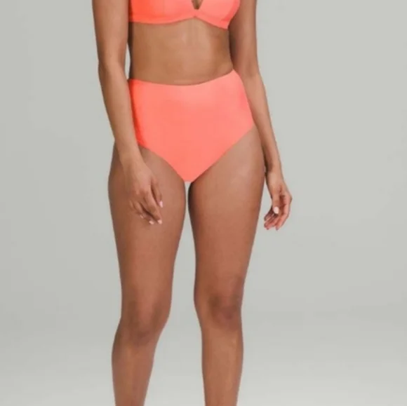 Lululemon Waterside High Waist Skimpy Swim Bikini Bottom Raspberry Creme NWT sz6